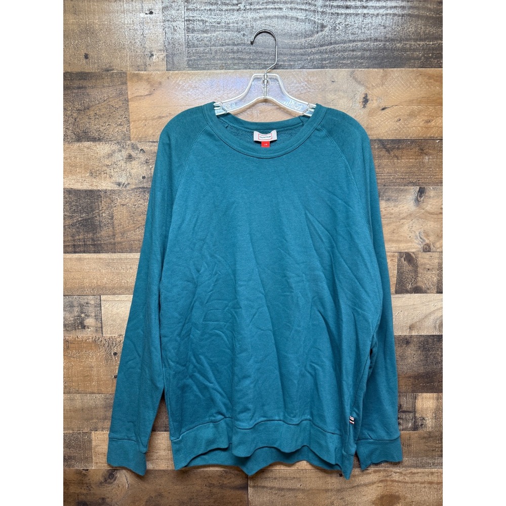 Hunter Mens Iceberg Green French Terry Raglan Sweatshirt C8326HSM Teal L